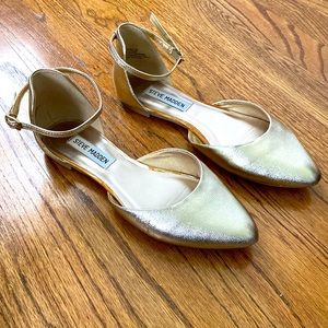 Steve Madden gold flats with ankle strap
